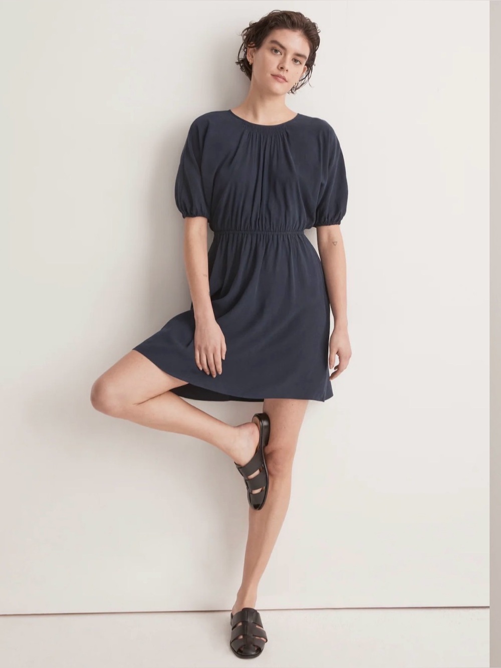 Madewell Navy Cutout-back Mini Dress